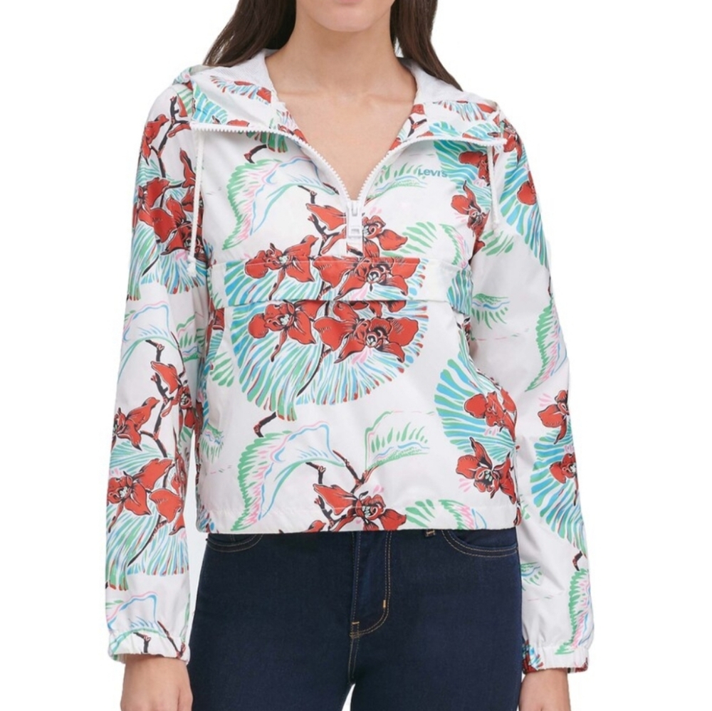 LEVI'S Half-Zip Hooded Floral Jacket